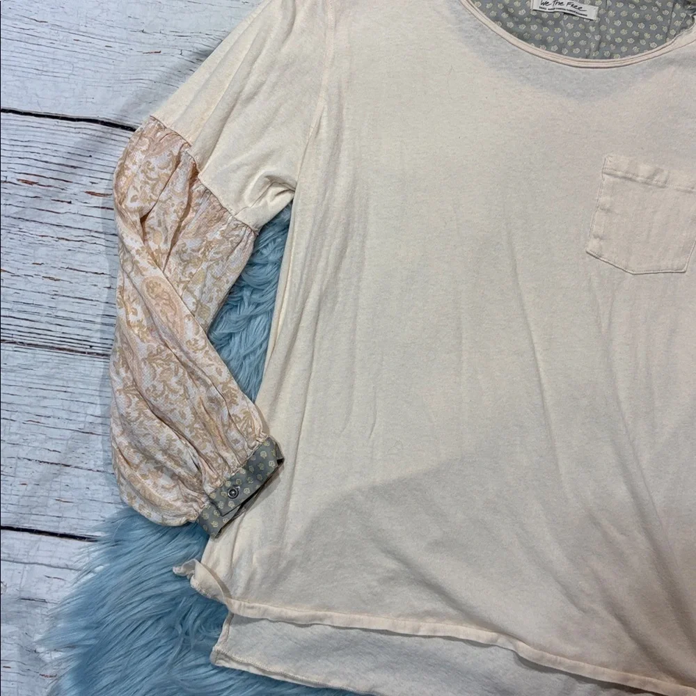 Free People We the Free Jade Puff Sleeve Top Ivory